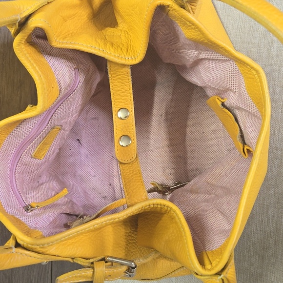 Dooney & Bourke Golden Yellow Pebble Leather Handbag - Picture 10 of 13